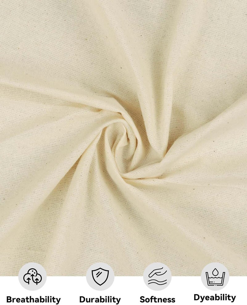 HOTGODEN Light Weight 100% Cotton Muslin Fabric: 63 inch x 2,5,10 Yards Unbleached Muslin Linen Fabric Material for Sewing Material Apparel Cloth - Image 2